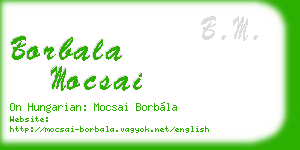 borbala mocsai business card