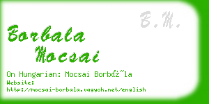 borbala mocsai business card